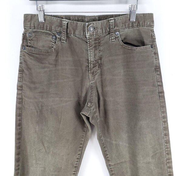 American Eagle Slim Straight Jeans Mens Size 30x32 Green - Picture 3 of 7